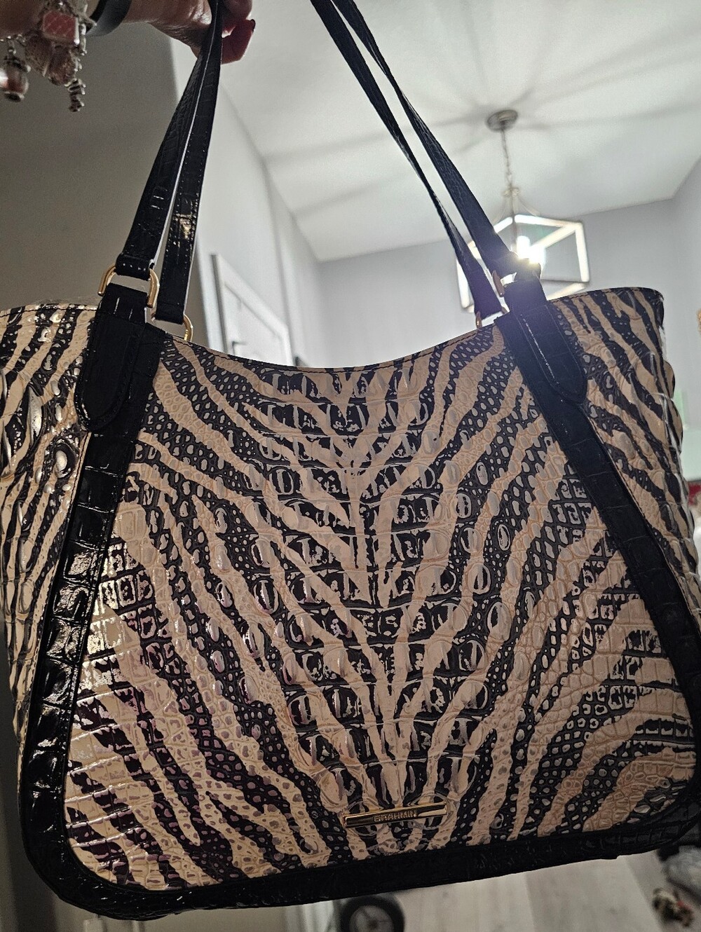 NWT Brahmin Aliza Everlasting Encore Tote Zebra Animal Print Leather - Picture 8 of 9
